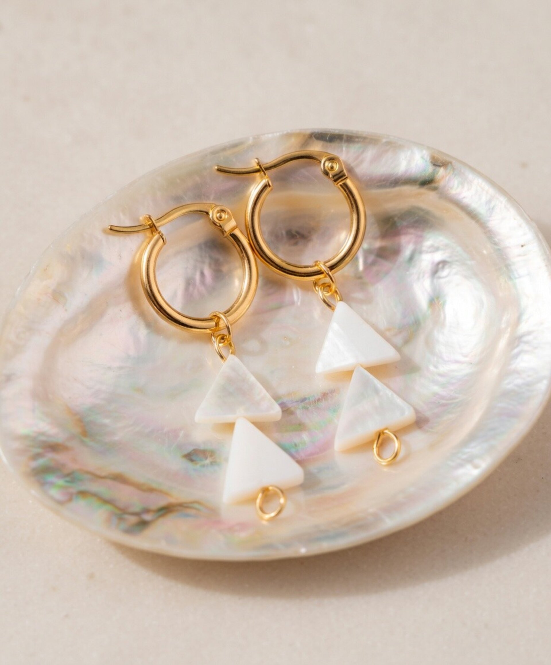 Aros doble triángulo de Opalina ∅15mm - 1