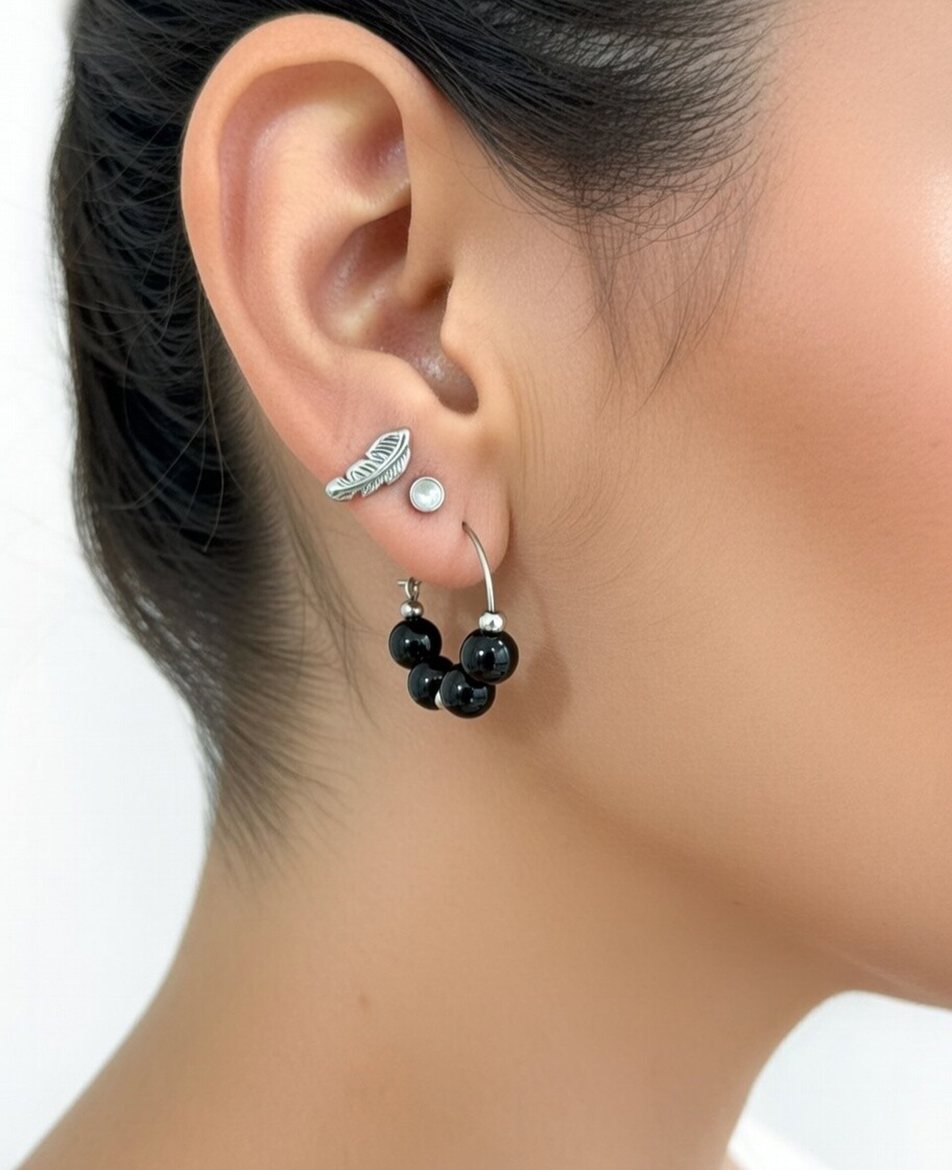 Pendientes Ágata negra - 2