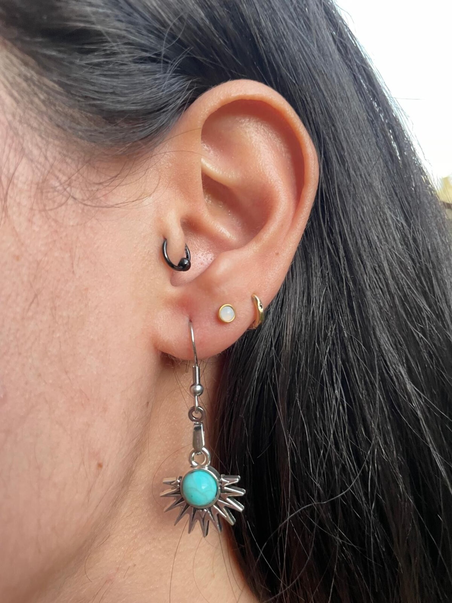 Pendientes Sol turquesa - 2