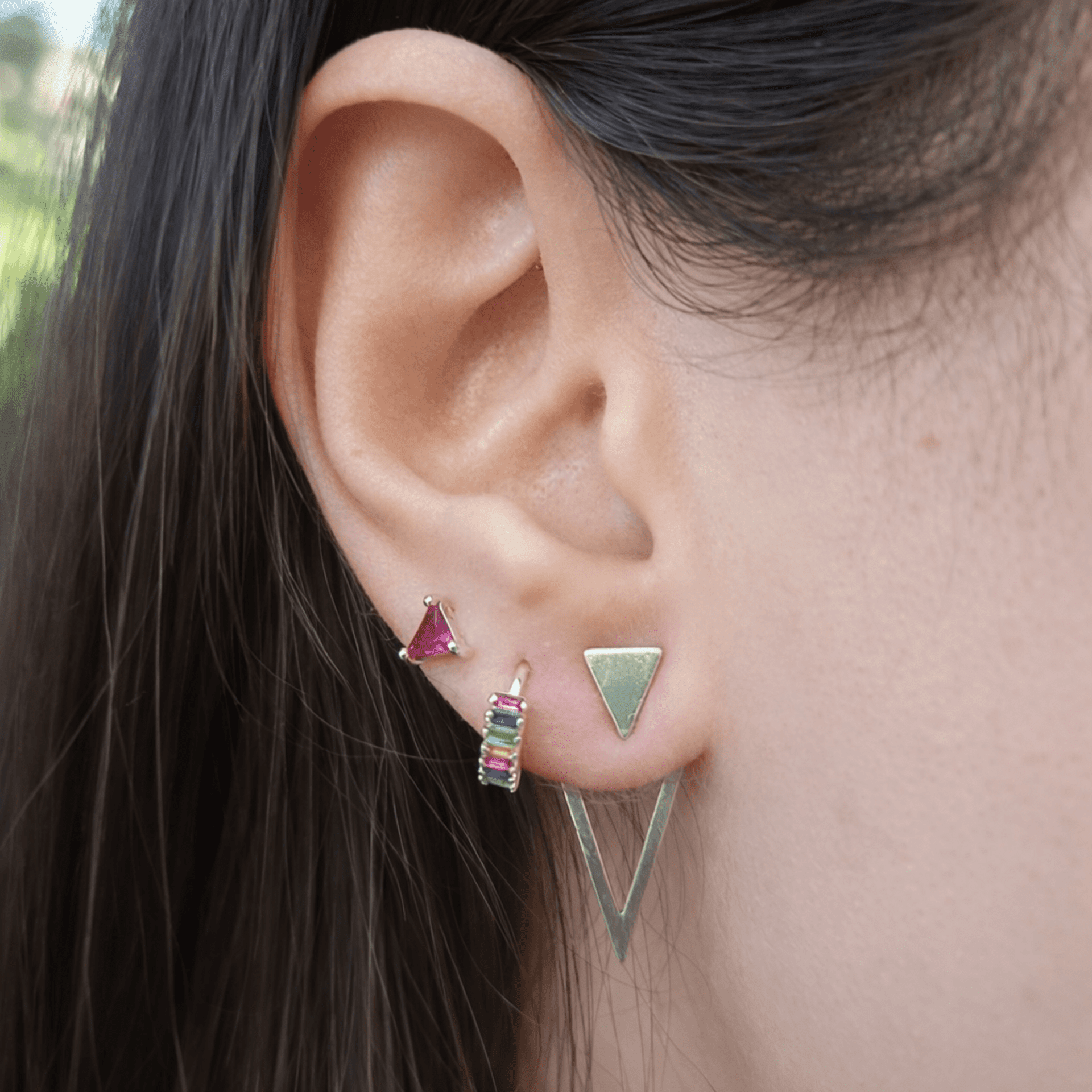 Pendientes doble triángulo - 2